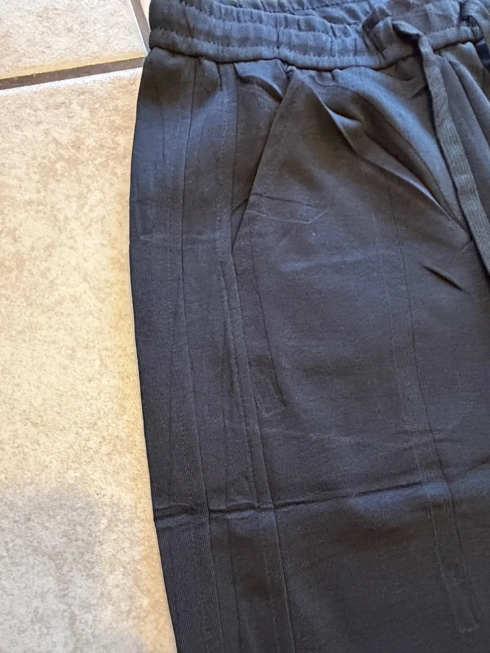 Men's Black Drawstring Jogger Pants - M - Picture 4 of 9